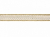 Juta Partydeco Taśma jutowa z białą koronką szerokość ok. 4 cm, długość ok. 5 m (TJ4-4)