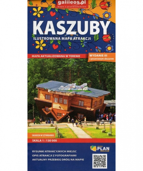 Kaszuby. Ilustrowana mapa atrakcji, skala 1:130 000 - mapa aktualizowana w terenie. Wydanie III z poszerzonym obszarem