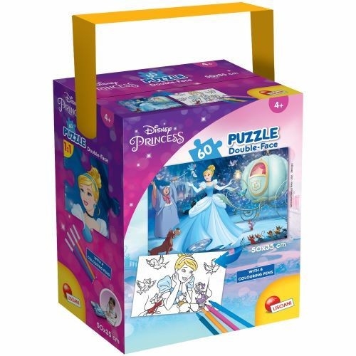 Puzzle z rączką Disney Księżniczki Mini 60 dwustronne