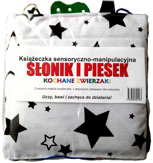 Słonik i piesek Książeczka sensoryczno-manipulacyjna