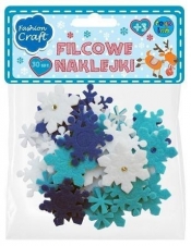 Filcowe naklejki śnieżynki (30 sztuk) (112-0375)
