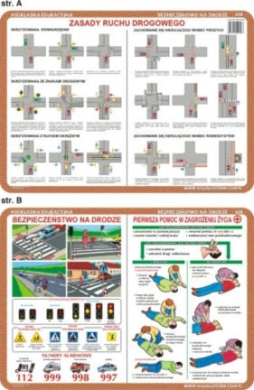 Podkładka edukacyjna. Bezpieczeństwo na drodze, pierwsza pom