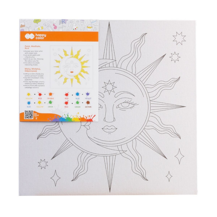 <img src='https://webimage.pl/pics/583/6/d5902979036583.png' style='height:440px' /> Podobrazie bawełniane 25x25, tablica malarska MDF z nadrukiem, Kosmos, Happy Color