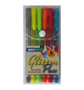 Żelopis brokat 6 kolorów premium (2011-6)