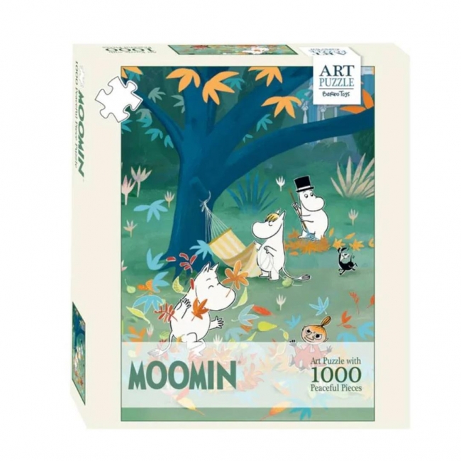 <img src='https://webimage.pl/pics/584/2/d5704976072584.jpg' style='height:440px' /> Puzzle 1000 Artystyczne Muminki Zabawa w Lesie