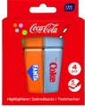 Zakreślacze w pudełku Coca-Cola, 4 kol.