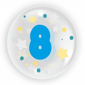 Balon 45 cm - Cyfra 8 dla chłopca 6 sztuk (TB3658)