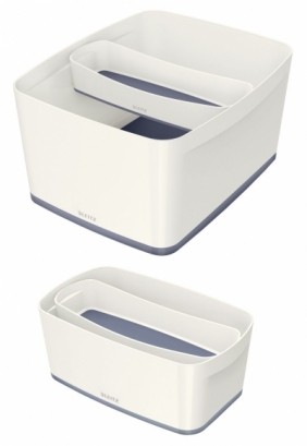Przybornik na biurko Leitz my box organizer podłużny - biało-szary (52581001)