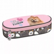 Piórnik saszetka usztywniona z wewnętrzną klapką - My Little Friend, Sweet Pomeranian