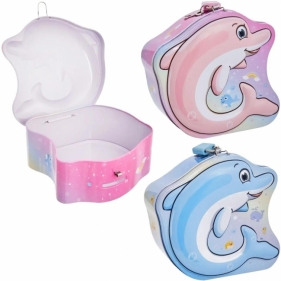 Skarbonka metalowa delfin MIX