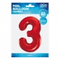 Balon foliowy cyfra 3 czerwona 85cm 40cal (BCHCW3)