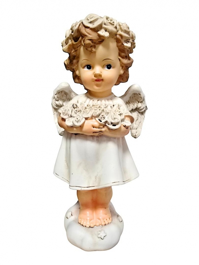 <img src='https://webimage.pl/pics/585/1/d5904960571585.jpg' style='height:440px' /> Figurka Anioł z Kwiatami 23cm