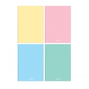 Herlitz, brulion A4, 96 kartek w kratkę - Pastel Color Blocking (mix kolorów) (Uszkodzona okładka)