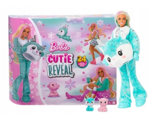 BARBIE Cutie Reveal Kalendarz adwentowy z lalką (HJX76)