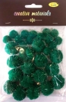 Pompony glitter zielone 15x25mm 30szt