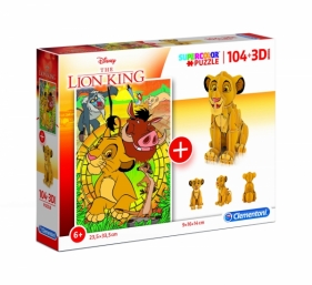 Puzzle SuperColor 104+3D: Król Lew (20158)