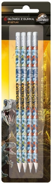 Ołówek z gumką Jurassic Park 4szt