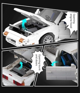 Klocki CADA. Samochód Mazda RX-7 manga Initial D. 1552 elementów
