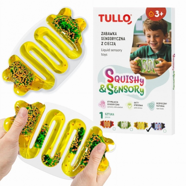 Gniotek sensoryczny z cieczą squishy żółty