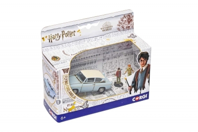 <img src='https://webimage.pl/pics/587/8/d5055286658587.jpg' style='height:440px' /> Corgi Harry Potter Zaczarowany Ford Anglia z figurkami