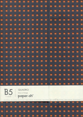 Notatnik B5 Paper-oh Quadro Grey on Orange w linie