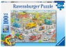 Ravensburger, Puzzle XXL 100: Pojazdy W Mieście (105588)Wiek: 6+