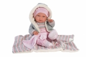 Lalka 73858 bobas Nica na beżowym kocyku 38cm