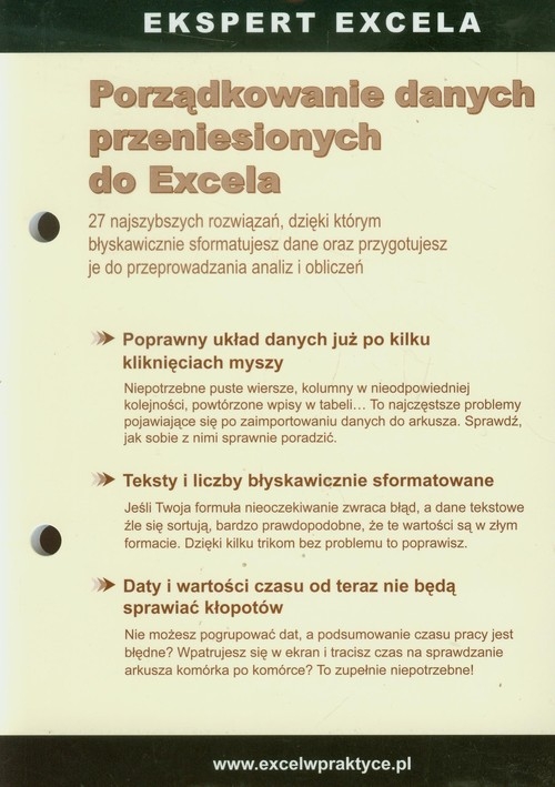 Porządkowanie danych przeniesionych do Excela