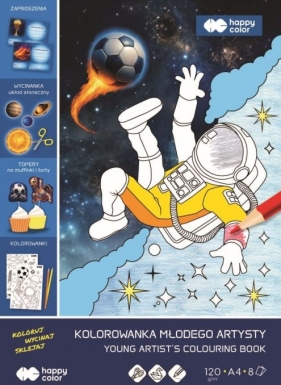 Happy Color, Kolorowanka Młodego Artysty - Cosmo Ball, 120g/m2, A4, 8 ark