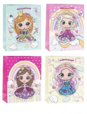 Torebka ozdobna 18x23x8cm hot-stamp mix ROZETTE