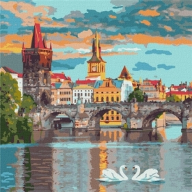 Malowanie po numerach - Wieczorna Praga 40x40