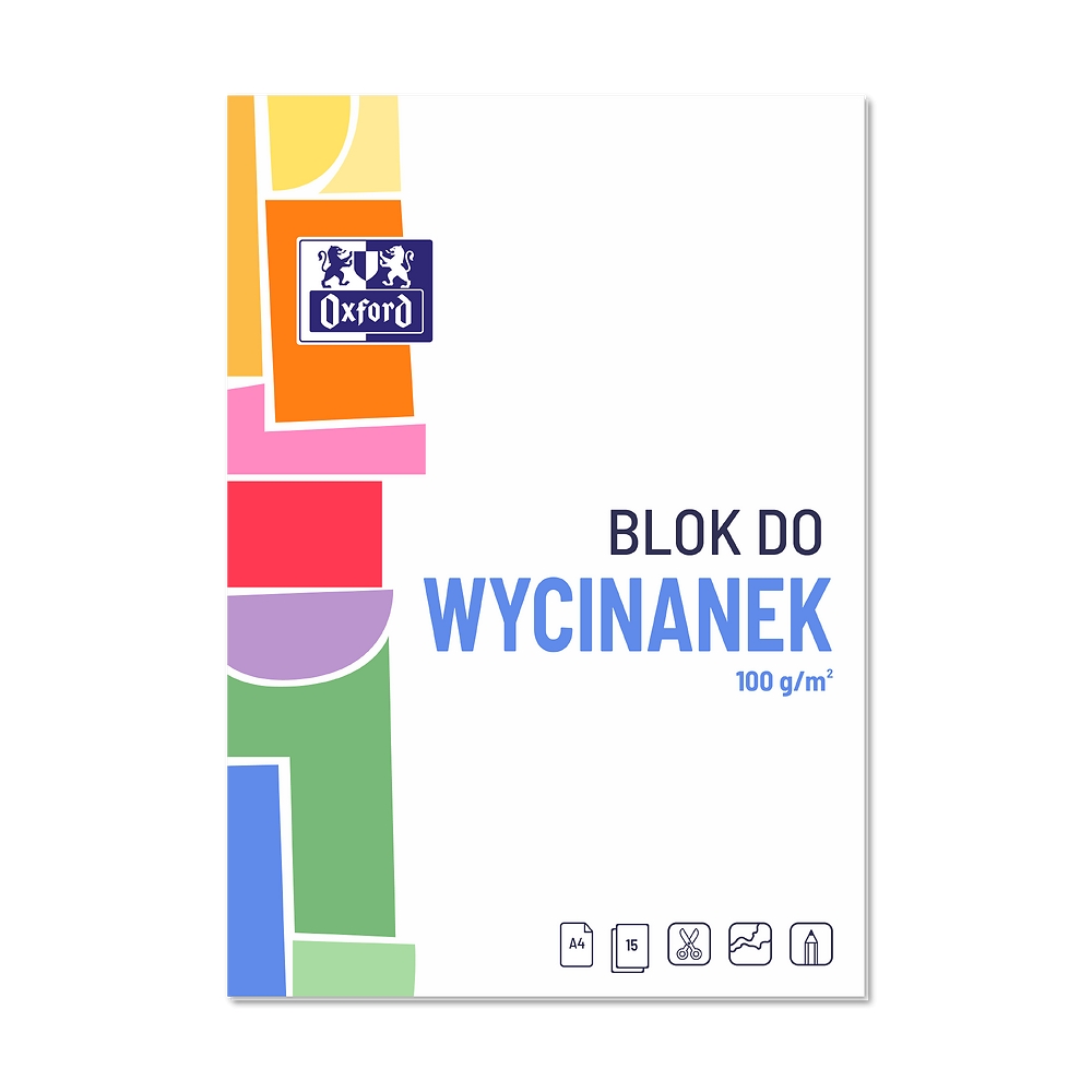 <img src='https://webimage.pl/pics/589/7/d5904017077589.png' style='height:440px' /> Blok do wycinanek Oxford A4/15k - Kolorowy (400166084)