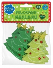 Filcowe naklejki choinki 12 szt (112-0046)