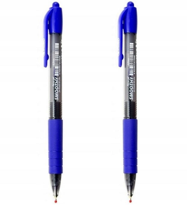 Żelowe długopisy, niebieskie 2 szt