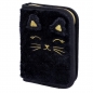 Astrabag, Piórnik pojedynczy jednoklapkowy z wyposażeniem - Fluffy Kitty Black (AC11)