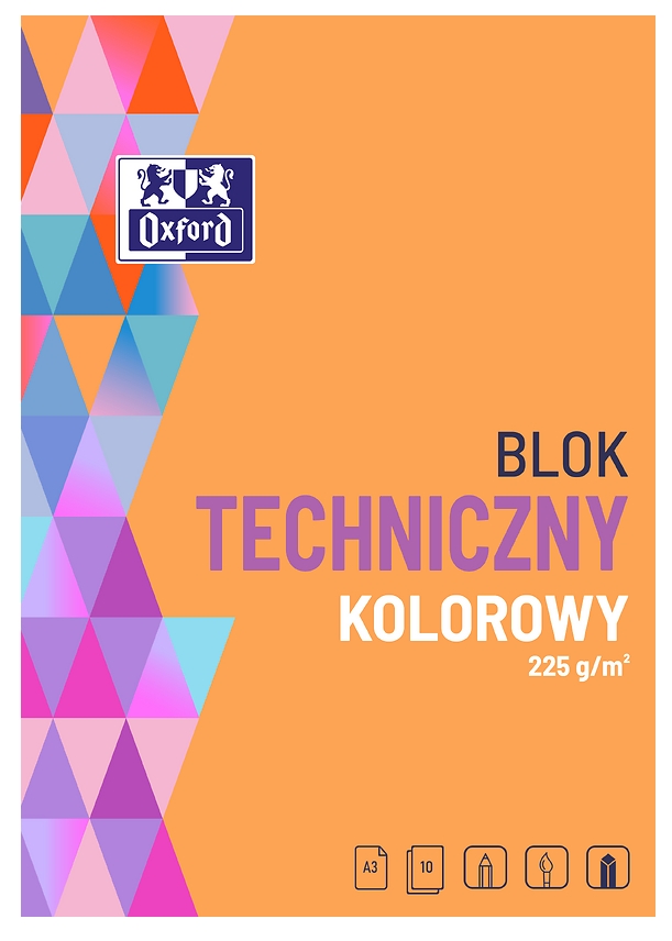 Blok techniczny Oxford A3, 10 arkuszy - kolorowy (400093234)