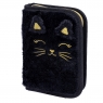  Astrabag, Piórnik pojedynczy jednoklapkowy z wyposażeniem - Fluffy Kitty Black