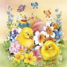 Serwetki TL334000 Chicken in Flowers Wielkanoc