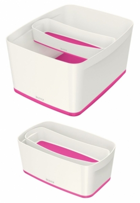 Przybornik na biurko Leitz my box organizer podłużny - biało-różowy (52581023)