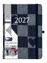 Kalendarz 2027 B6 dzienny Jazz - jeans-serca