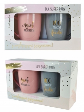 Kubek Passion Cards 2 sztuki, pastelowe kolory 250 ml