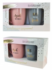 Kubek Passion Cards 2 sztuki, pastelowe kolory 250 ml