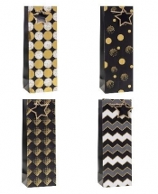 Torebka ozdobna na butelkę 12x36x9cm mix ROZETTE