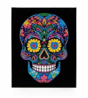 Diamond Dotz - Adults Flocked Neon Sugar Skull