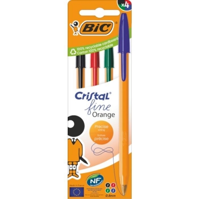 Długopis Orange Fine Cristal 4szt mix BIC