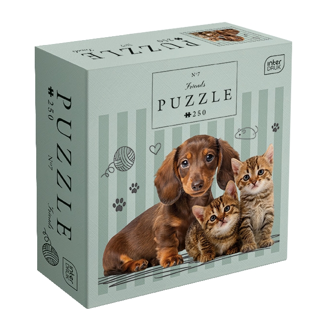 <img src='https://webimage.pl/pics/593/5/dPuzzle_250_Puppy_Sign_7_Friends_5902277405593_2.png' style='height:440px' /> Interdruk, Puzzle 250: Puppy Sign 7