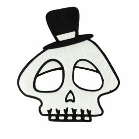 Maska na Halloween flokowana Czaszka