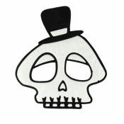 Maska na Halloween flokowana Czaszka