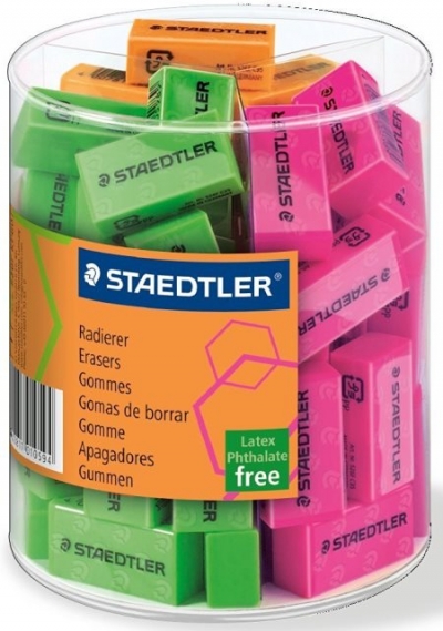 Gumki Staedtler kolory neonowe 60 sztuk