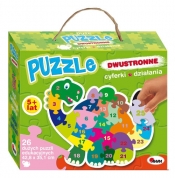 Puzzle dwustronne. Cyferki i działania. Dinozaur - Piotr Kozera